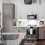 a kitchen with white cabinets